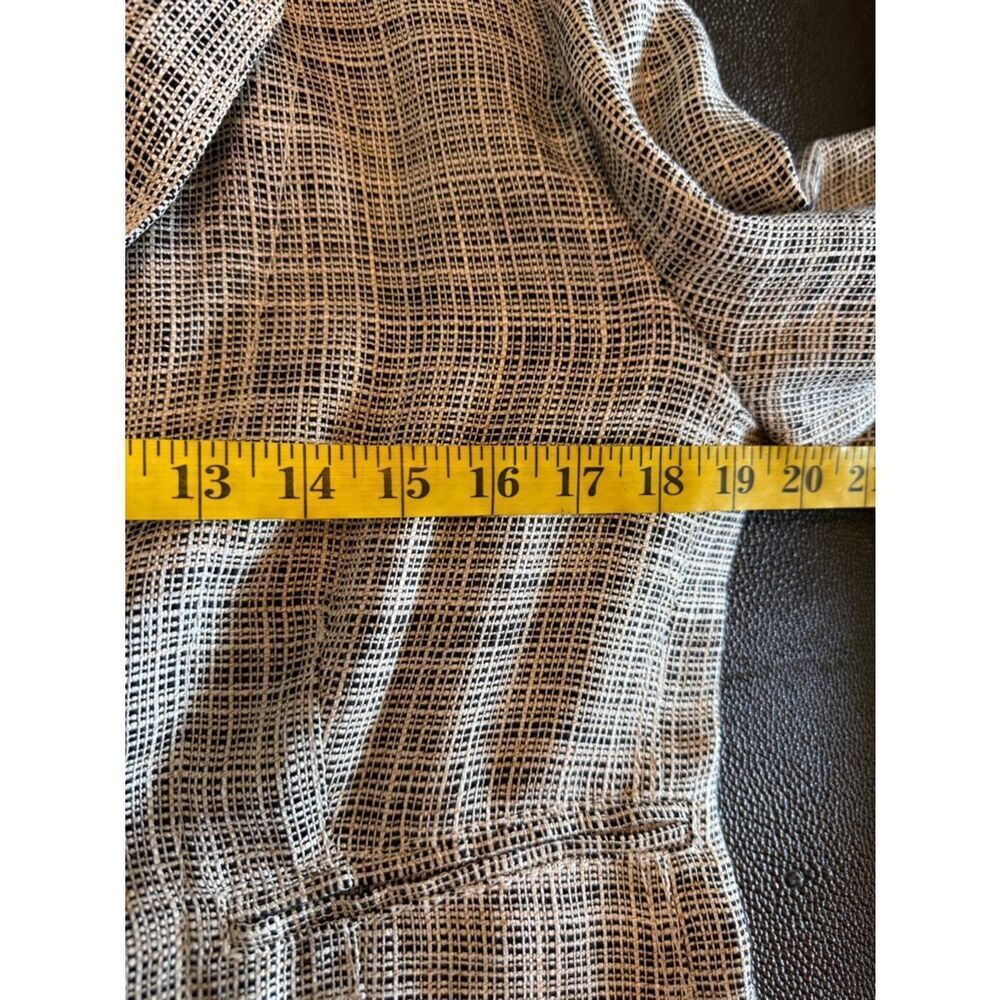 Armani Collezioni Linen blend Neutral Tweed Blazer 3 button closure size 10 - Picture 6 of 15